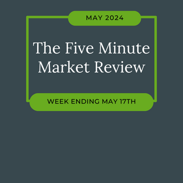 Image of thumbnail reading The Five Minute Market Review. Week Ending May 17th 2024